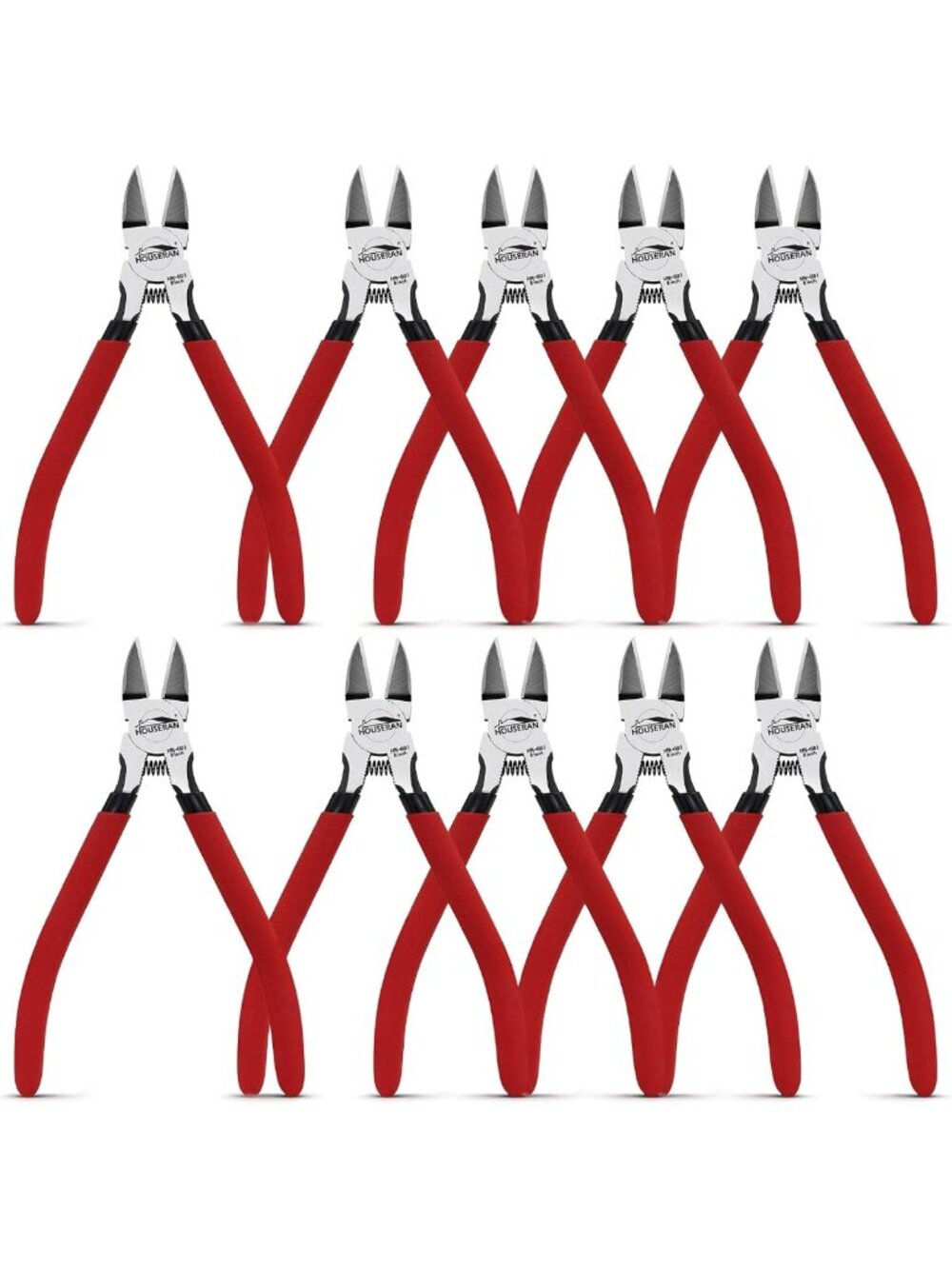 10-Pack 6-Inch Wire Cutters, Side Cutters & Flush Cut Pliers for Precision
